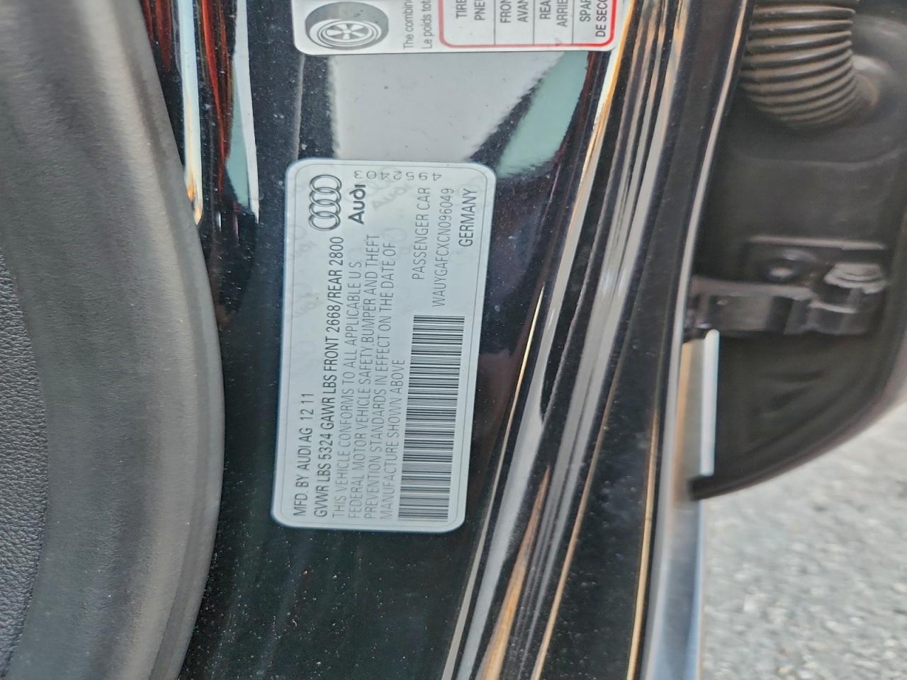 2012 Audi A7 Premium Plus VIN: WAUYGAFCXCN096049 Lot: 93895015