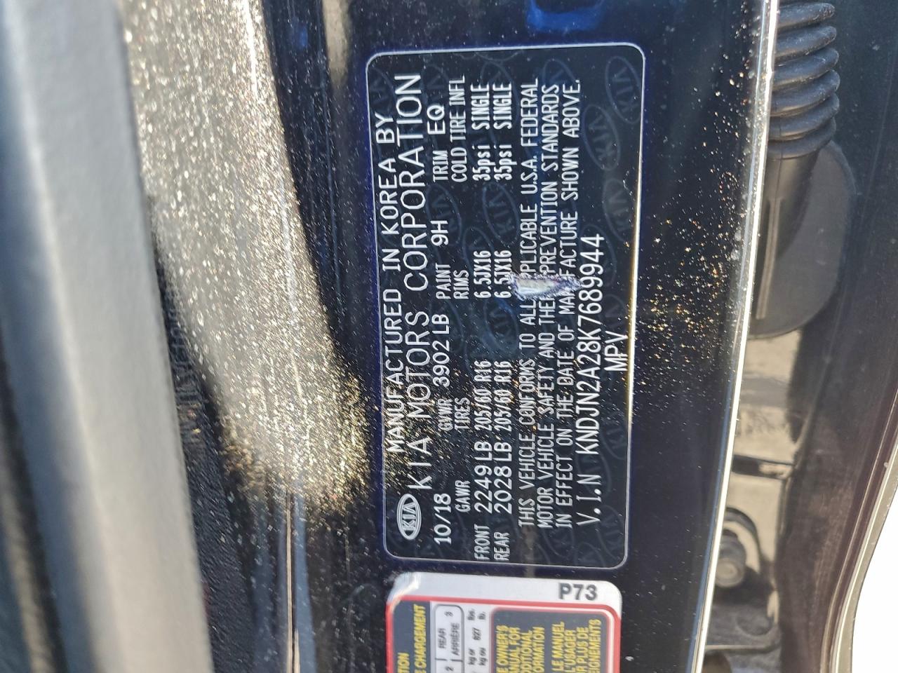 2019 Kia Soul VIN: KNDJN2A28K7689944 Lot: 93762145