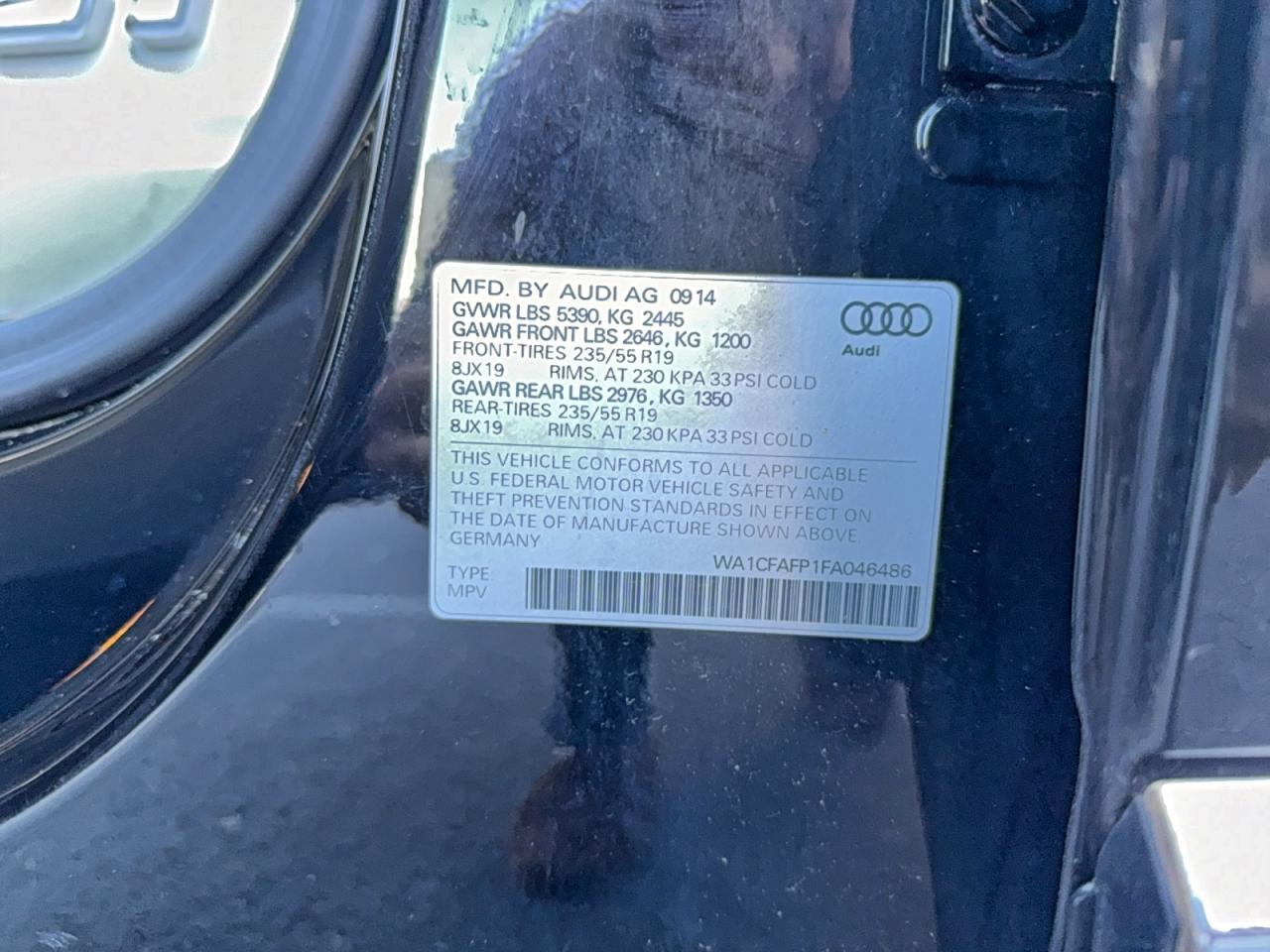 Фото: WA1CFAFP1FA046486