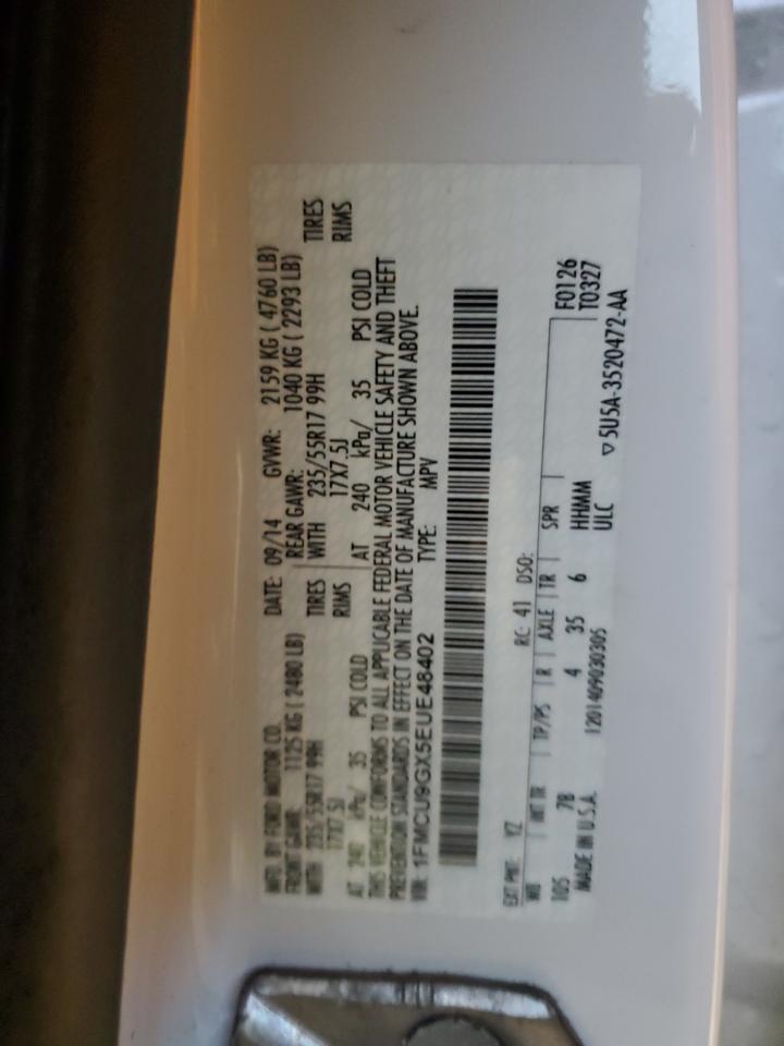 2014 Ford Escape Se VIN: 1FMCU9GX5EUE48402 Lot: 94169125