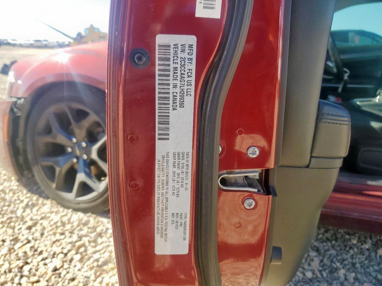 2020 Chrysler 300 Touring VIN: 2C3CCAAG7LH209360 Lot: 90965815