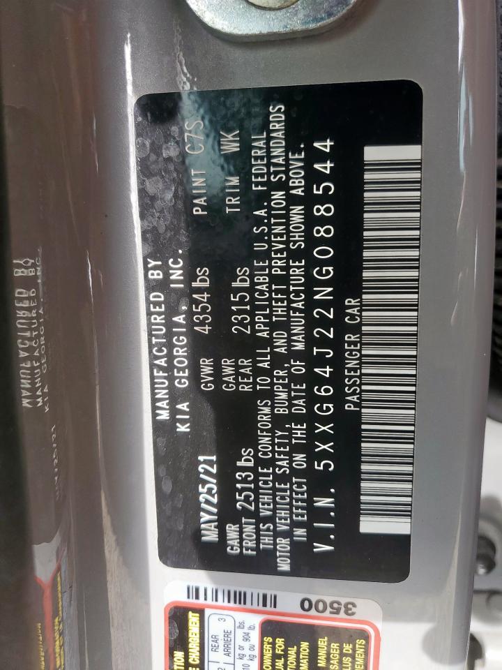 2022 Kia K5 Gt Line VIN: 5XXG64J22NG088544 Lot: 93414945
