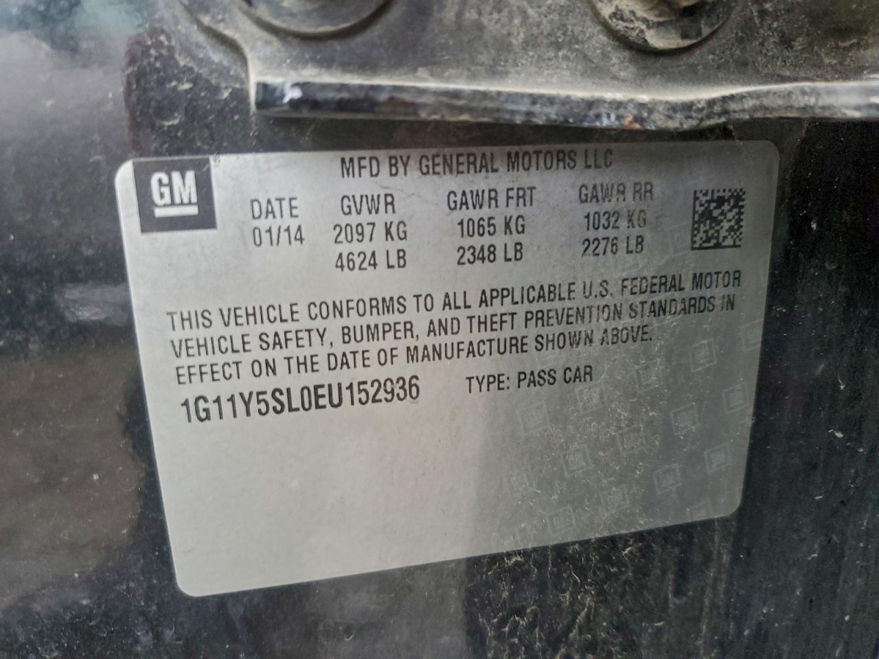 2014 Chevrolet Impala Ls VIN: 1G11Y5SL0EU152936 Lot: 94667655