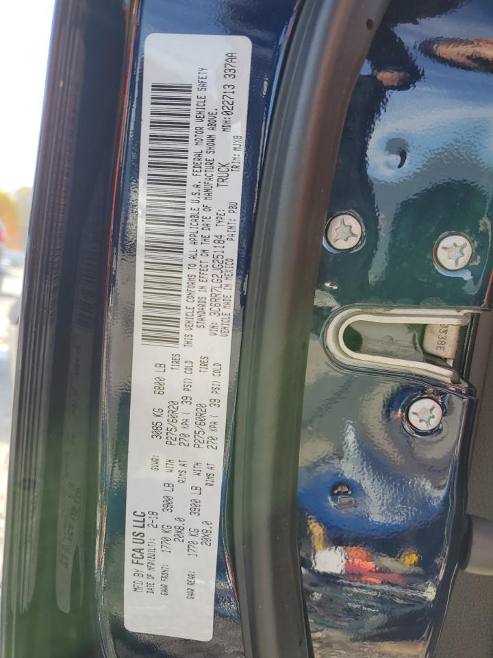 2018 Ram 1500 Slt VIN: 3C6RR7LG2JG251184 Lot: 90906105