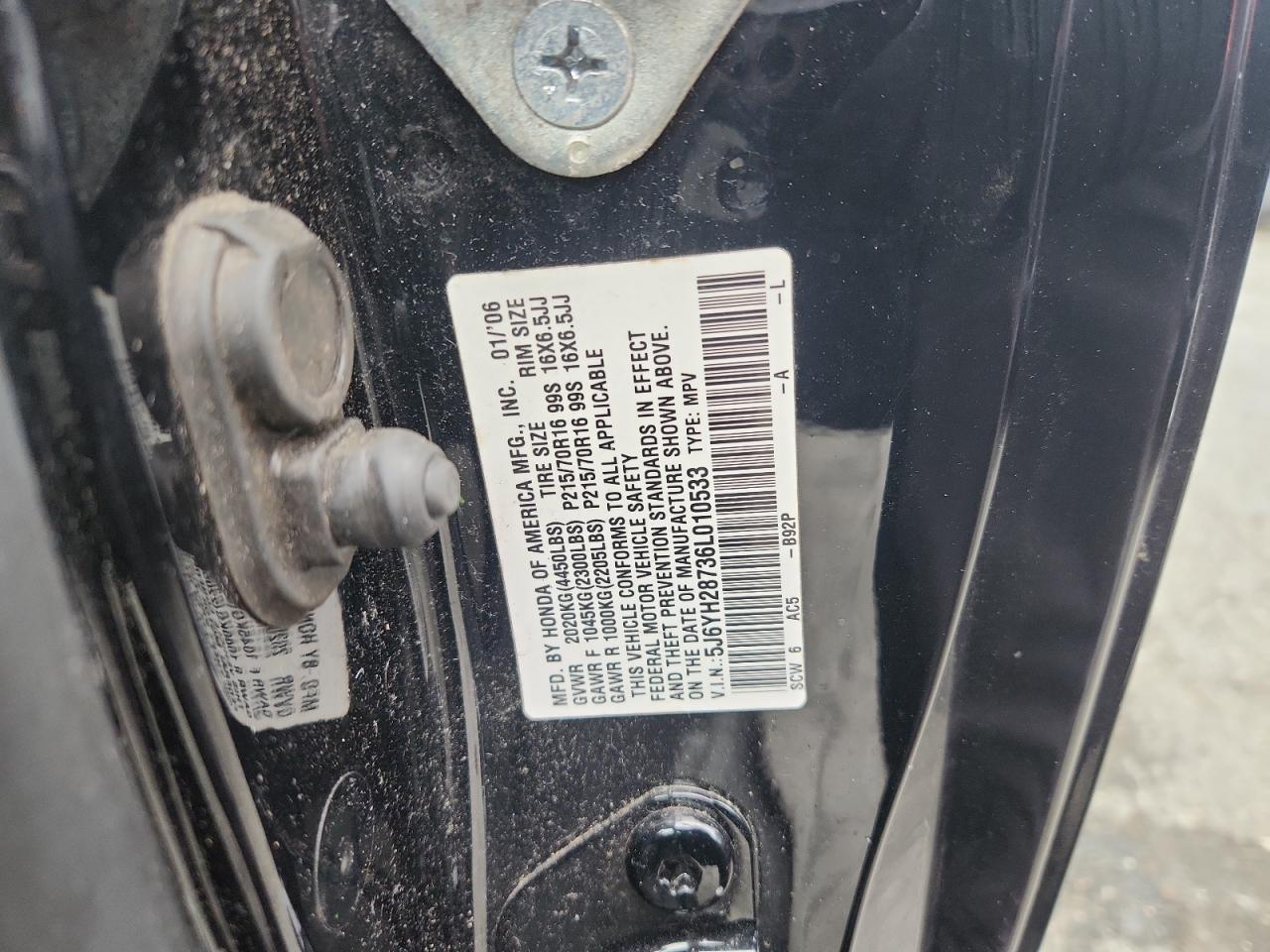 2006 Honda Element Ex VIN: 5J6YH28736L010533 Lot: 90304605