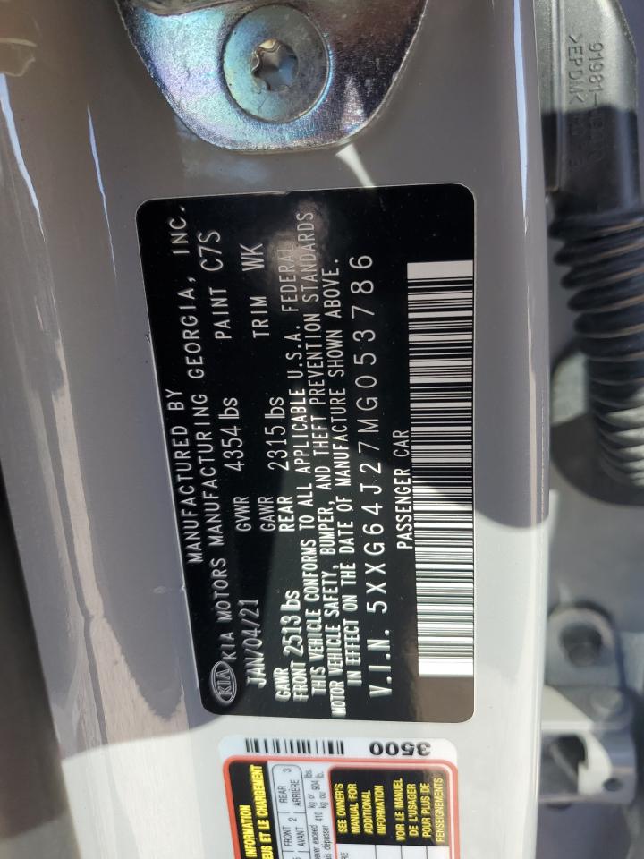 2021 Kia K5 Gt Line VIN: 5XXG64J27MG053786 Lot: 85427555