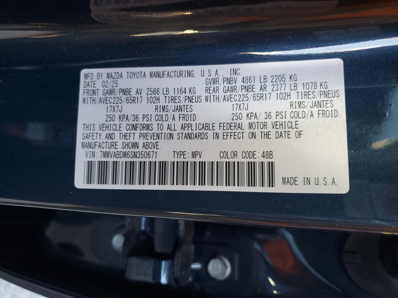 2025 Mazda Cx-50 Premium VIN: 7MMVABDM6SN350671 Lot: 92092215