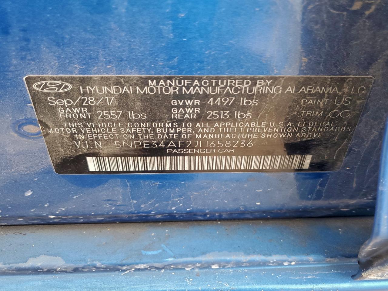 2018 Hyundai Sonata Sport VIN: 5NPE34AF2JH658236 Lot: 93381395