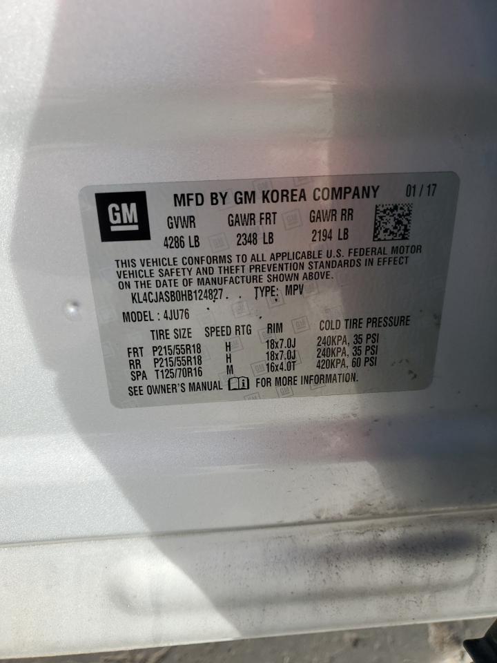 2017 Buick Encore Preferred VIN: KL4CJASB0HB124827 Lot: 93280785