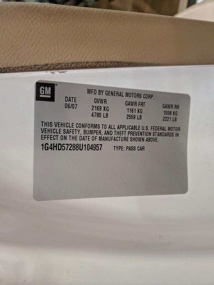 2008 Buick Lucerne Cxl VIN: 1G4HD57288U104957 Lot: 94311615