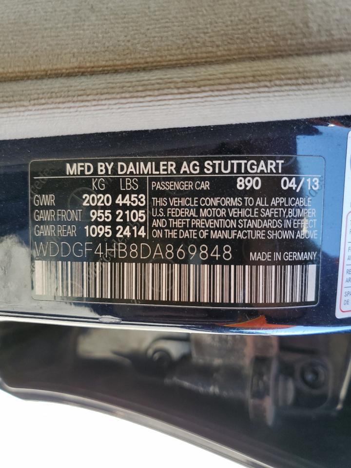 2013 Mercedes-Benz C 250 VIN: WDDGF4HB8DA869848 Lot: 85408695