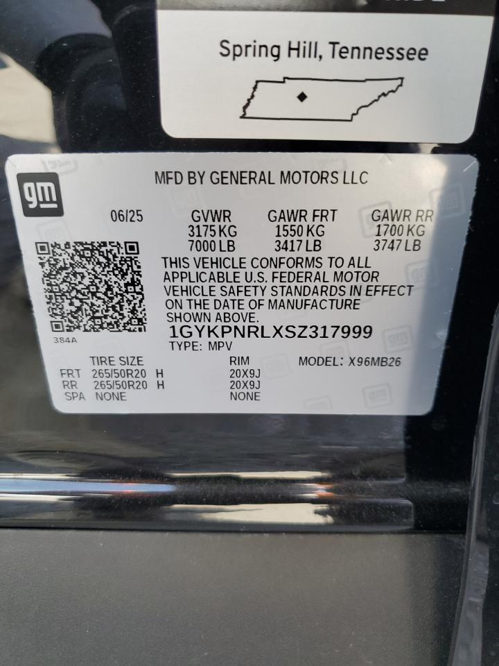 2025 Cadillac Lyriq Luxury VIN: 1GYKPNRLXSZ317999 Lot: 91195875