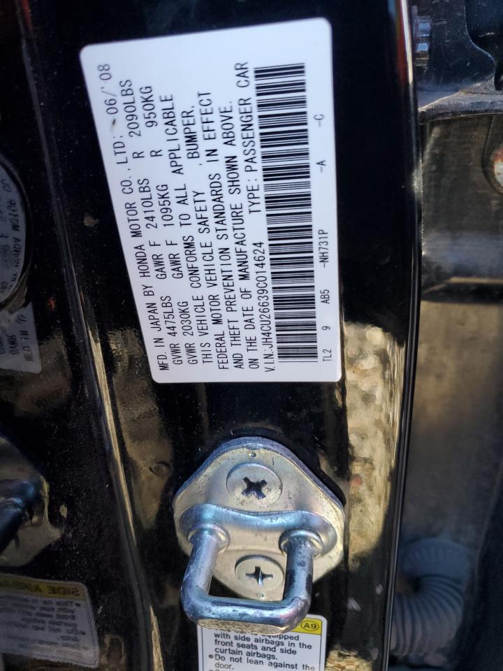 2009 Acura Tsx VIN: JH4CU26639C014624 Lot: 91347475