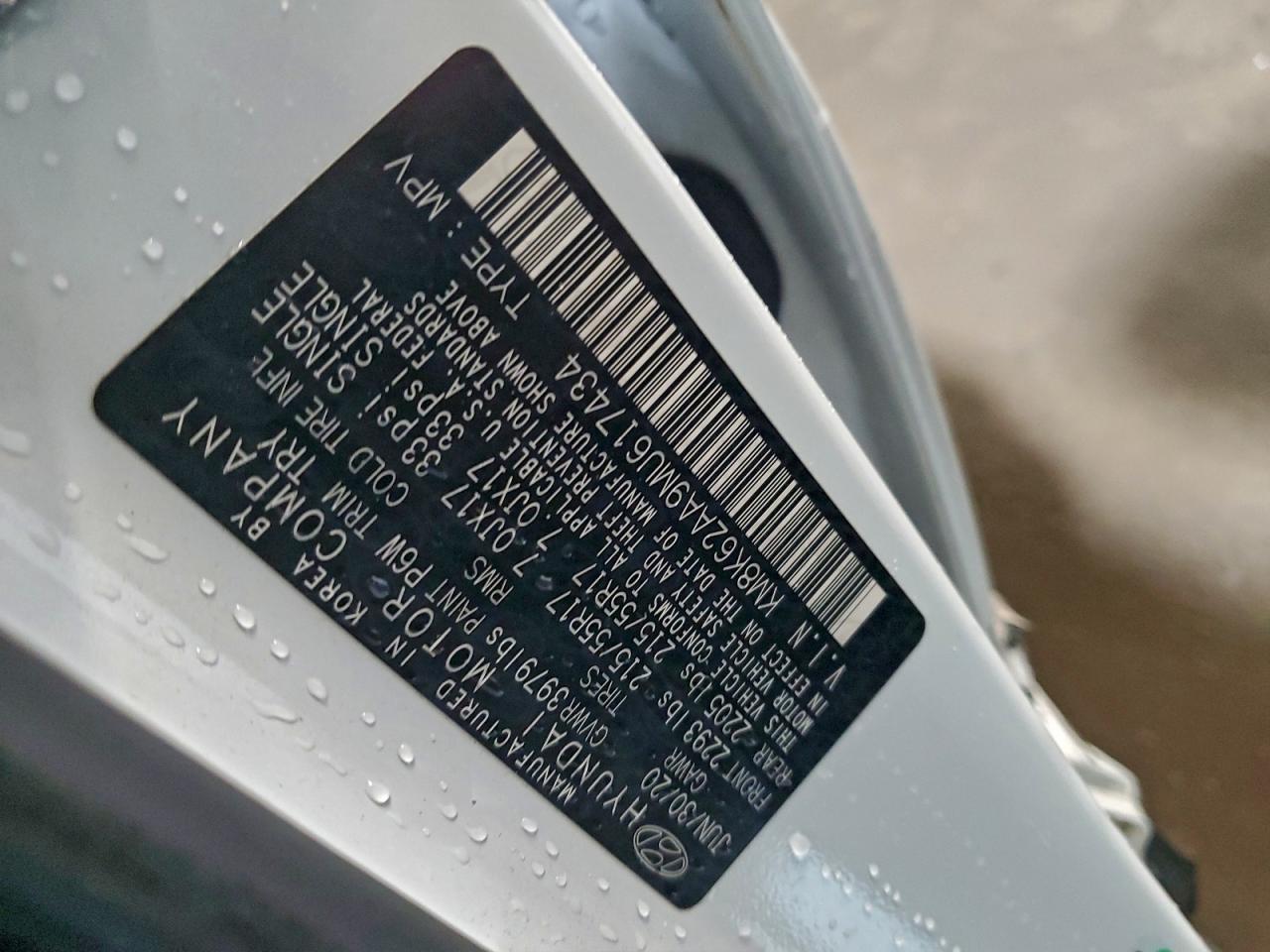 2021 Hyundai Kona Sel Plus VIN: KM8K62AA9MU617434 Lot: 93743755