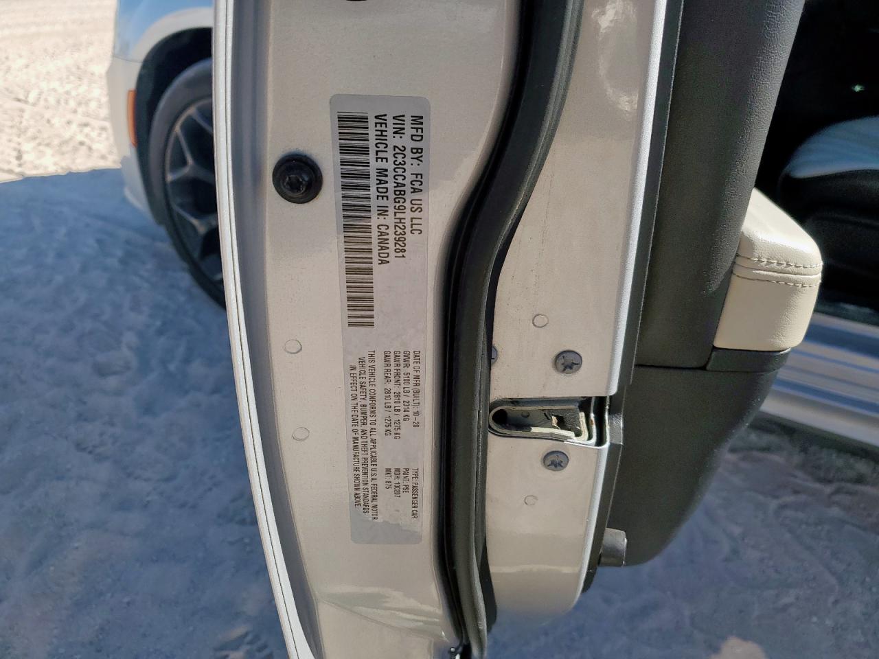 2020 Chrysler 300 S VIN: 2C3CCABG9LH239281 Lot: 91461615