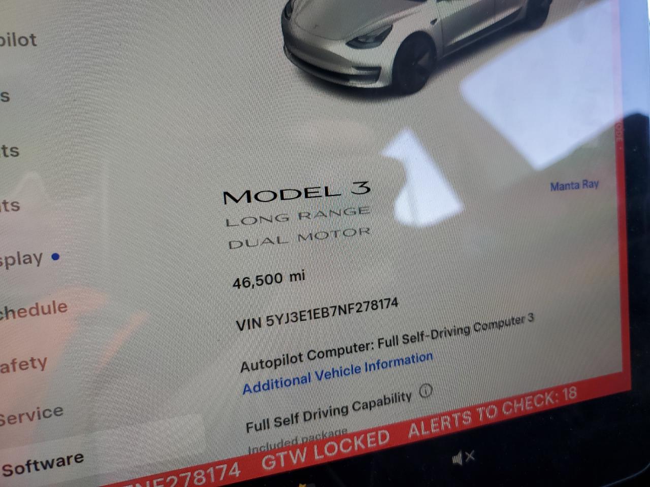 2022 Tesla Model 3 VIN: 5YJ3E1EB7NF278174 Lot: 92685695
