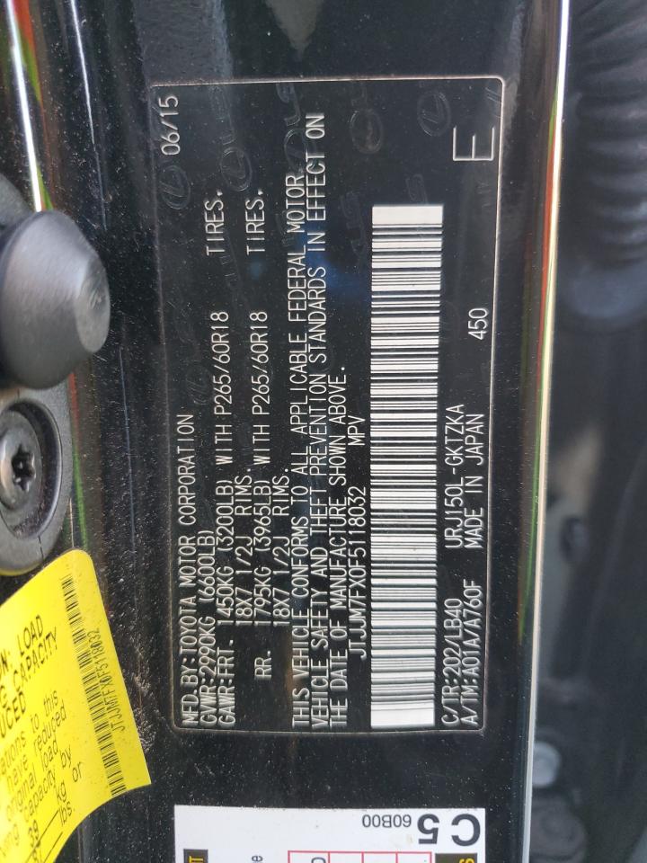 2015 Lexus Gx 460 Premium VIN: JTJJM7FX0F5118032 Lot: 92716705