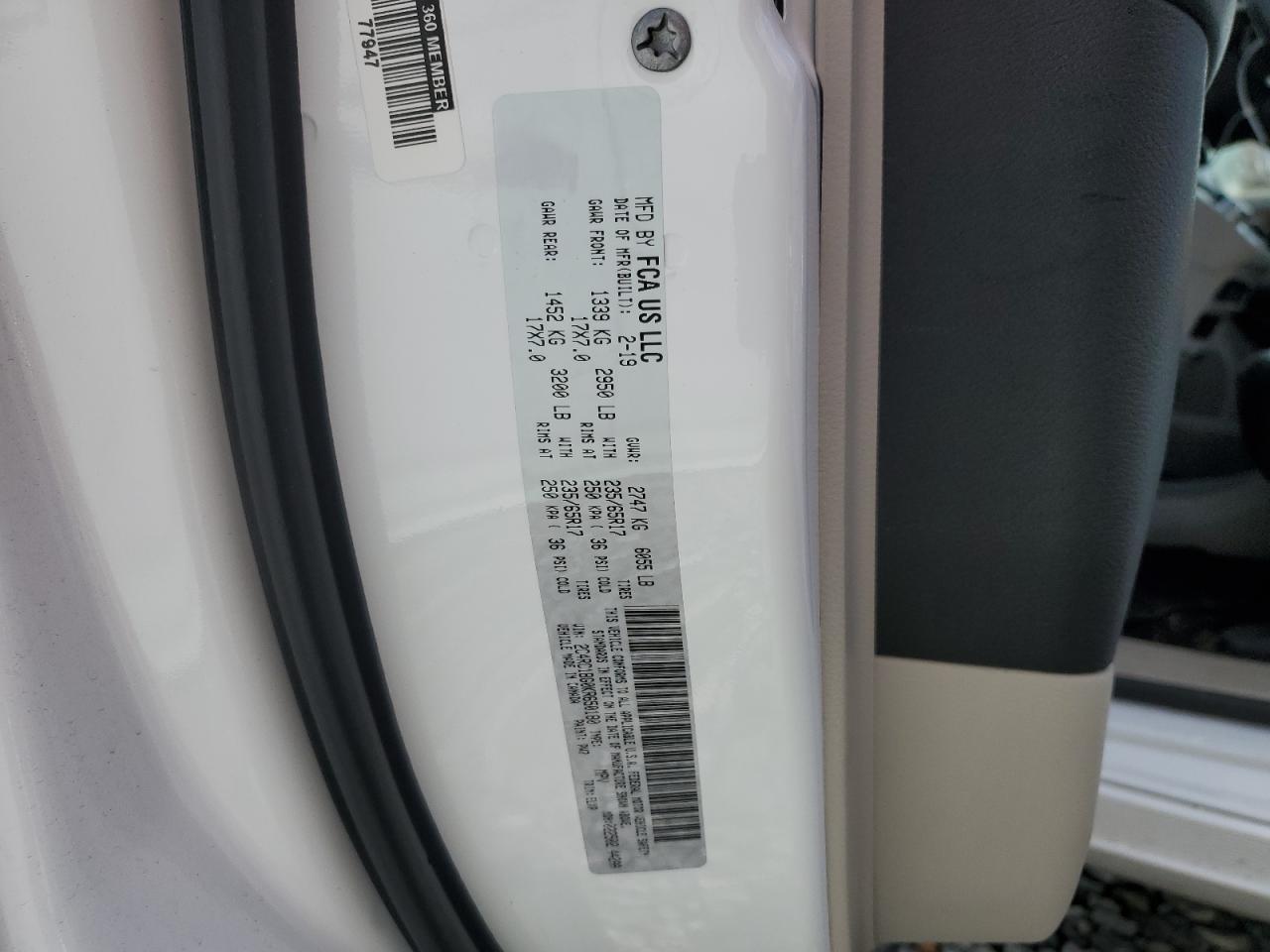 2019 Chrysler Pacifica Touring L VIN: 2C4RC1BG0KR650180 Lot: 91600305