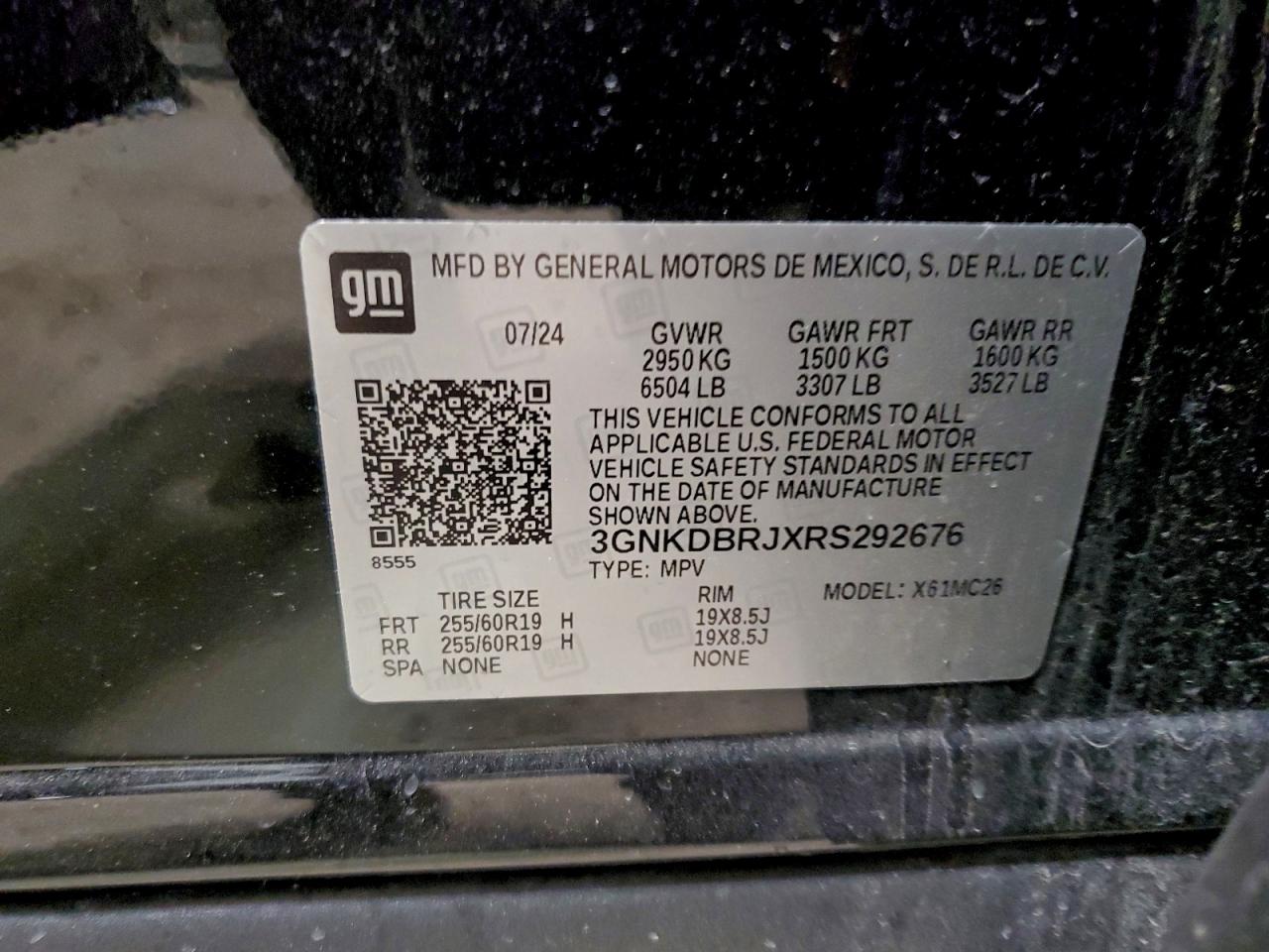 2024 Chevrolet Blazer 2Lt VIN: 3GNKDBRJXRS292676 Lot: 93875275