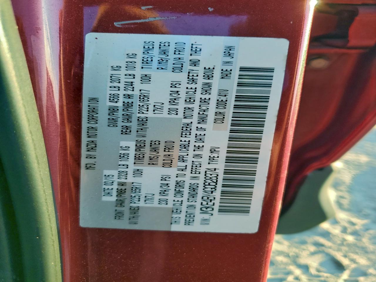 2016 Mazda Cx-5 Sport VIN: JM3KE4BY4G0628374 Lot: 94245675