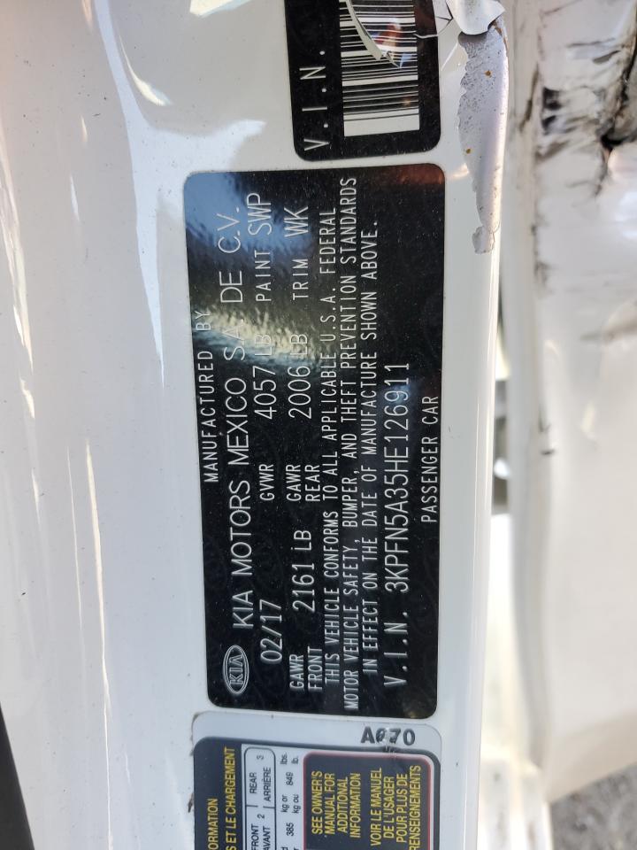 2017 Kia Forte Ex VIN: 3KPFN5A35HE126911 Lot: 91461095