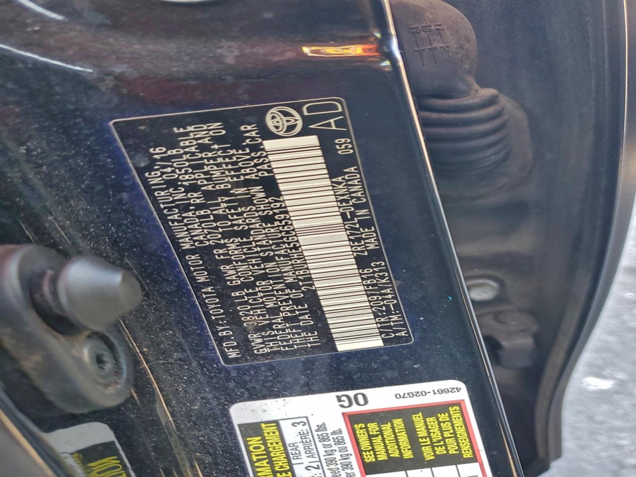 2016 Toyota Corolla L VIN: 2T1BURHE5GC659192 Lot: 94433325