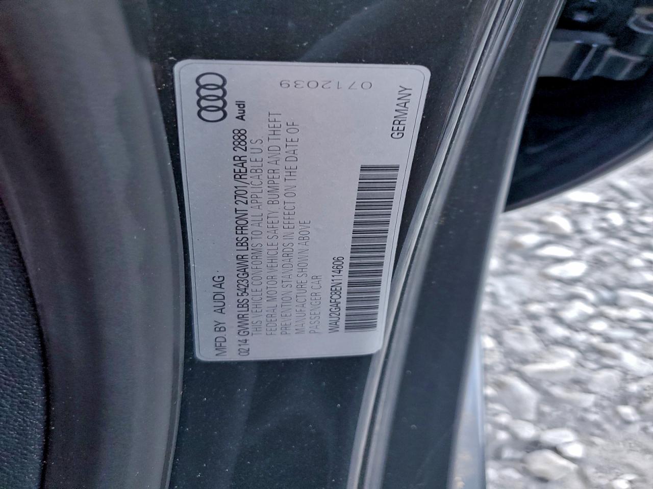 2014 Audi A7 Prestige VIN: WAU2GAFC8EN114606 Lot: 94138555