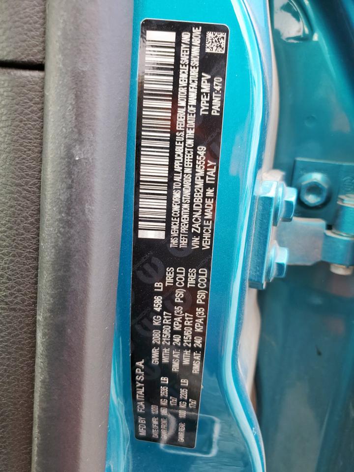 2021 Jeep Renegade Latitude VIN: ZACNJDBB2MPM55549 Lot: 93763955