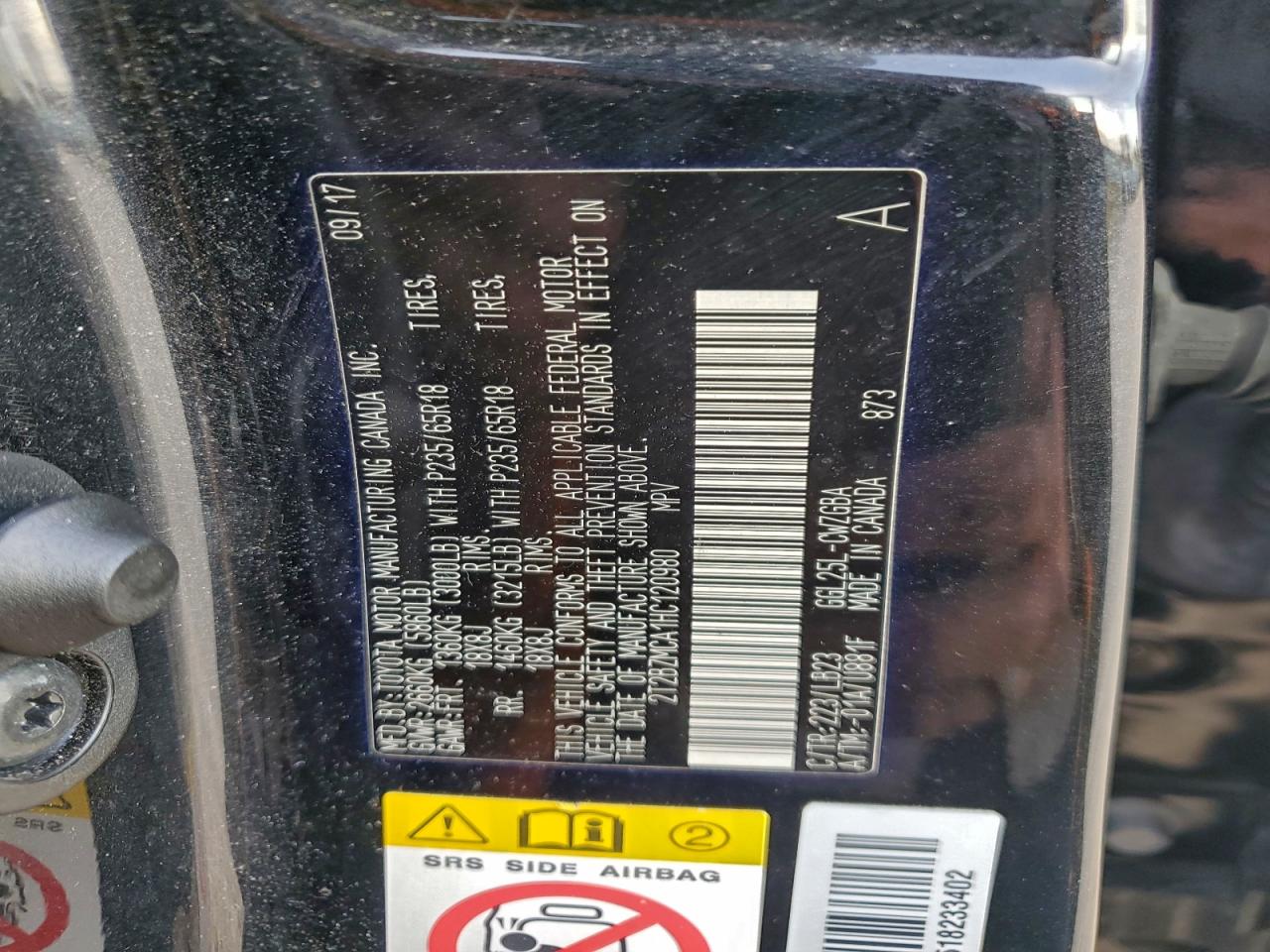 2017 Lexus Rx 350 Base VIN: 2T2BZMCA1HC120980 Lot: 93720395