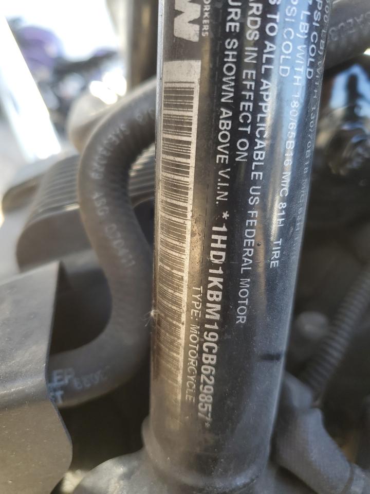 2012 Harley-Davidson Flhx Street Glide VIN: 1HD1KBM19CB629857 Lot: 89533165