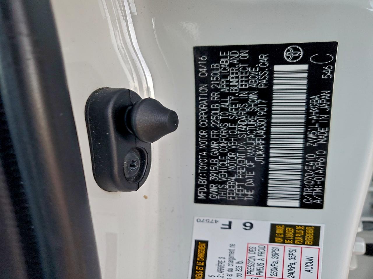 2016 Toyota Prius VIN: JTDKARFU4G3019017 Lot: 94495695