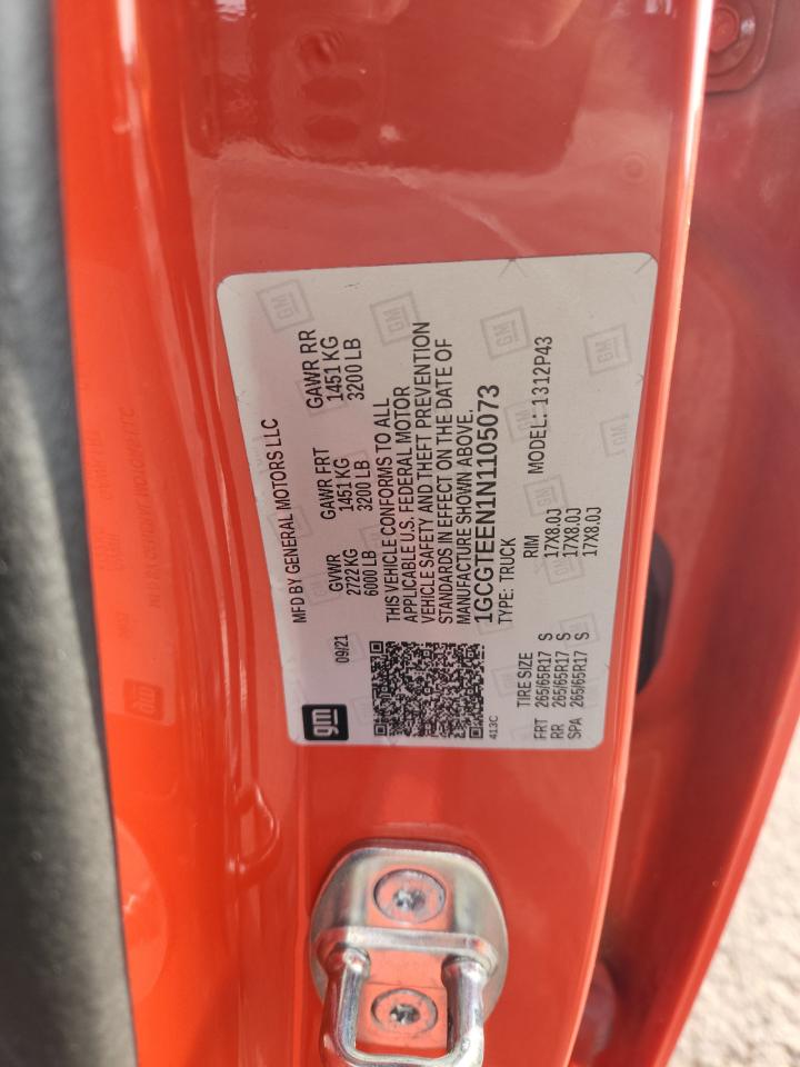 2022 Chevrolet Colorado Zr2 VIN: 1GCGTEEN1N1105073 Lot: 93642505