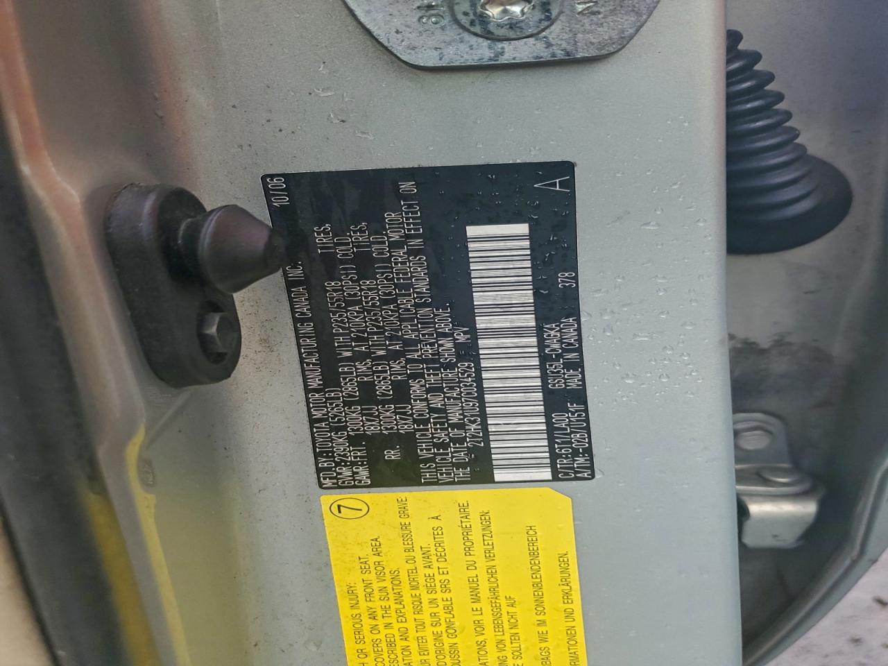 2007 Lexus Rx 350 VIN: 2T2HK31U97C034529 Lot: 94664875