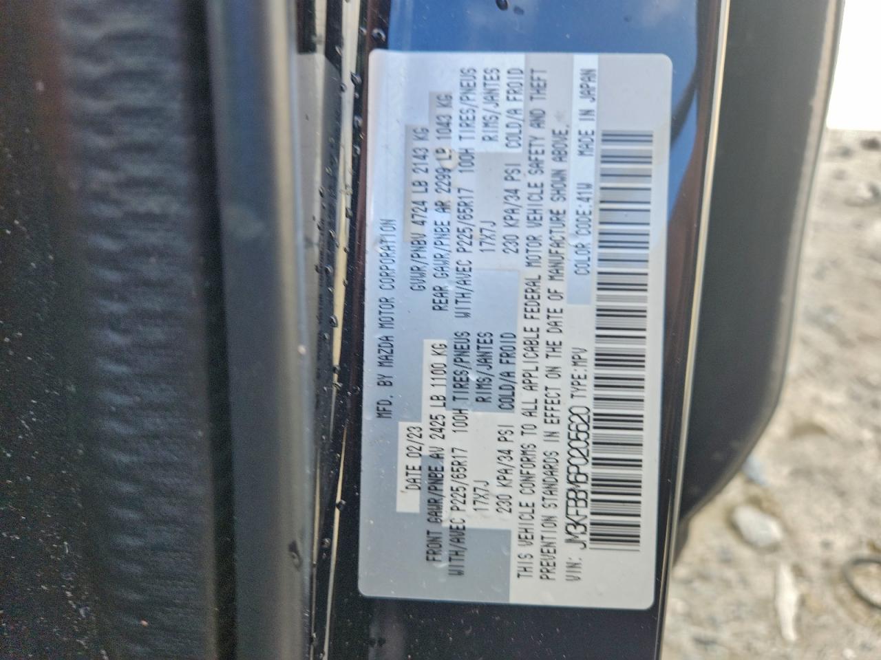 2023 Mazda Cx-5 Select VIN: JM3KFBBM6P0205620 Lot: 94323825