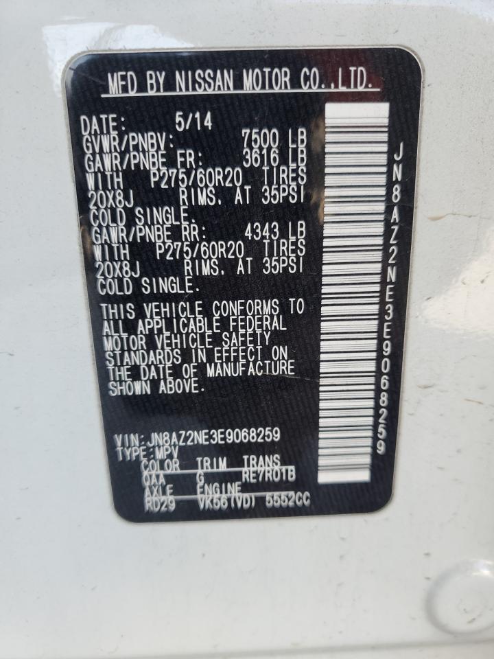 2014 Infiniti Qx80 VIN: JN8AZ2NE3E9068259 Lot: 91001295