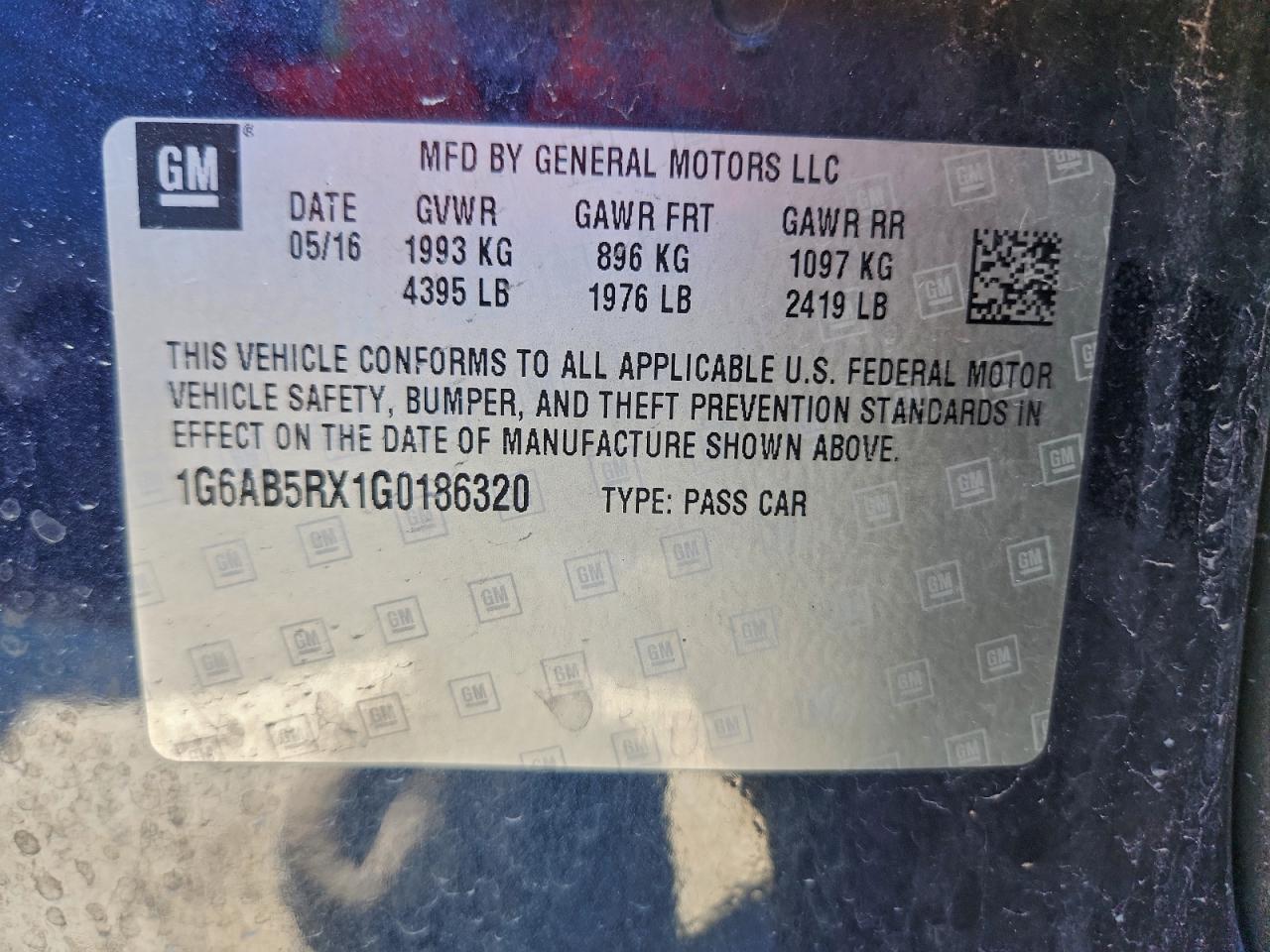 2016 Cadillac Ats Luxury VIN: 1G6AB5RX1G0186320 Lot: 94542385