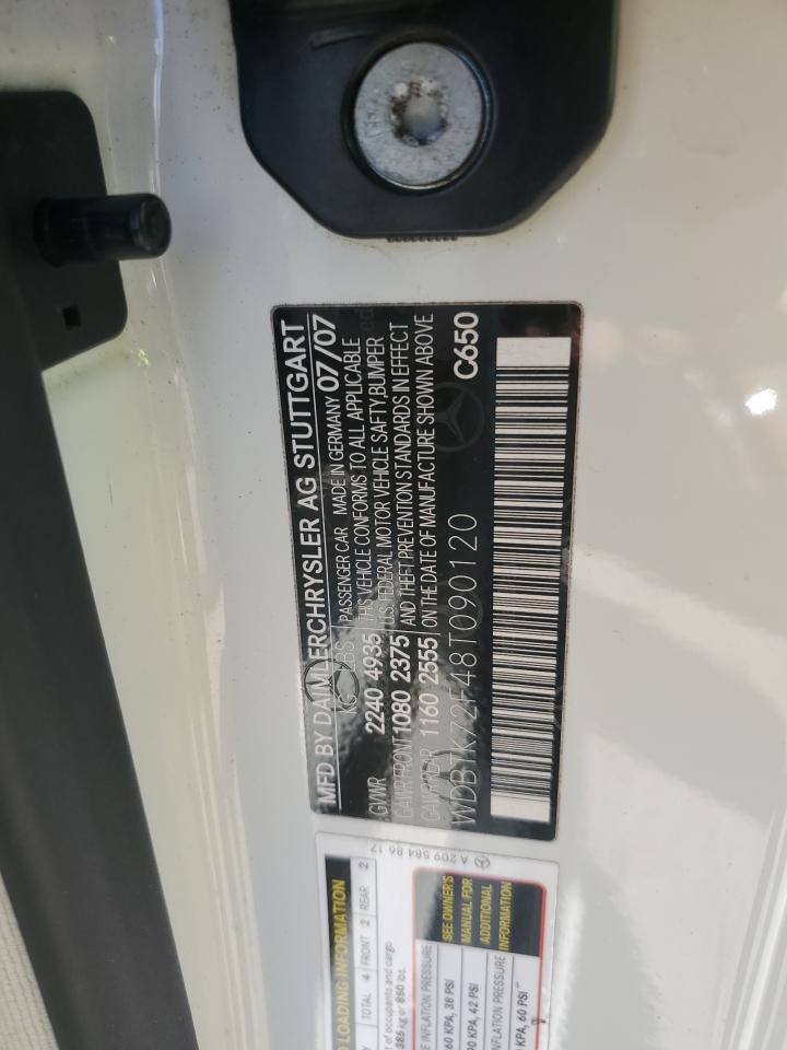 2008 Mercedes-Benz Clk 550 VIN: WDBTK72F48T090120 Lot: 93376425