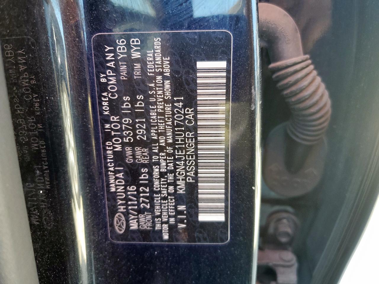 2017 Genesis G80 Base VIN: KMHGN4JE1HU170241 Lot: 92879745