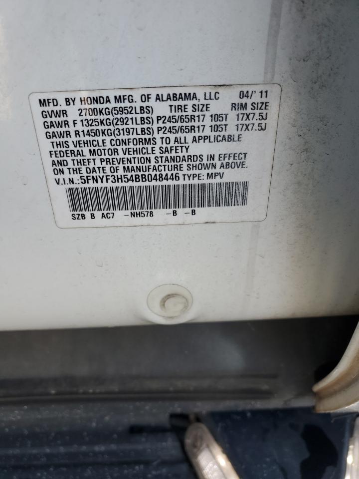 2011 Honda Pilot Exl VIN: 5FNYF3H54BB048446 Lot: 92644995