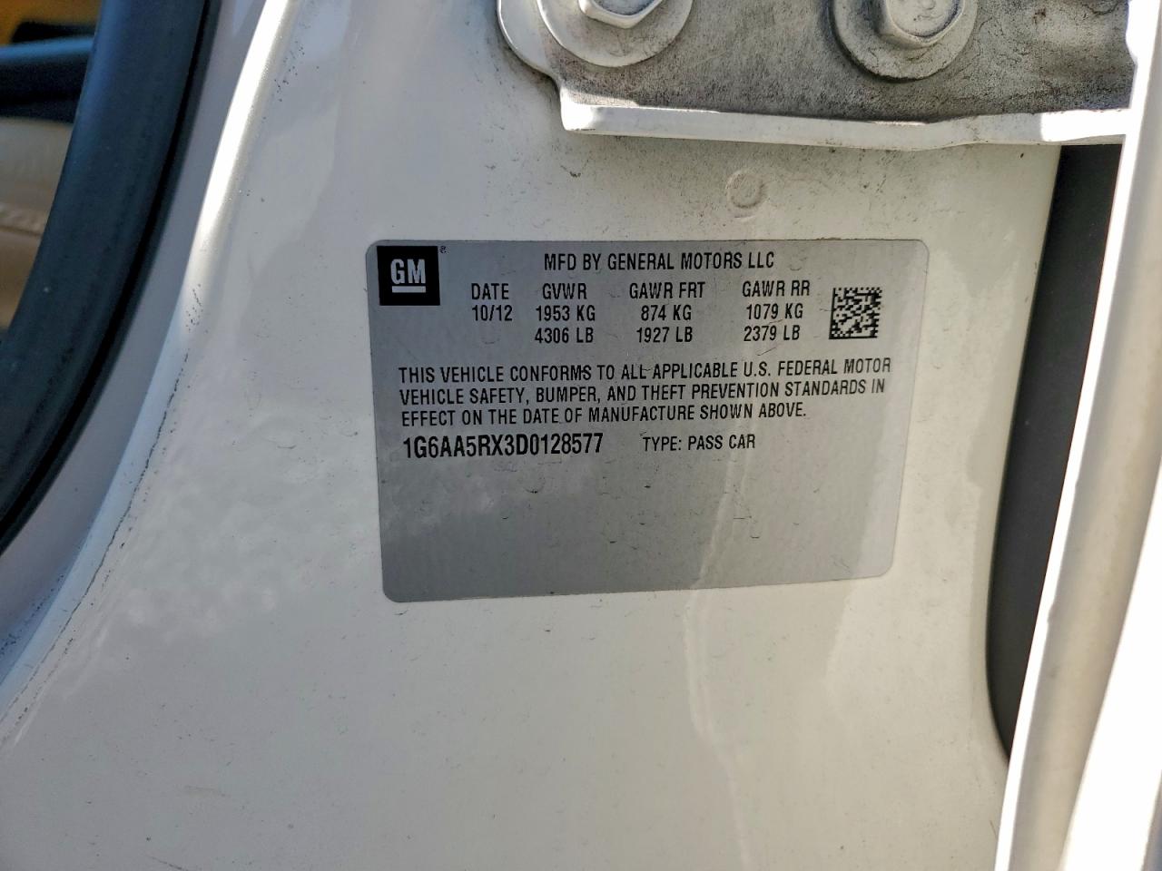 2013 Cadillac Ats VIN: 1G6AA5RX3D0128577 Lot: 93778775