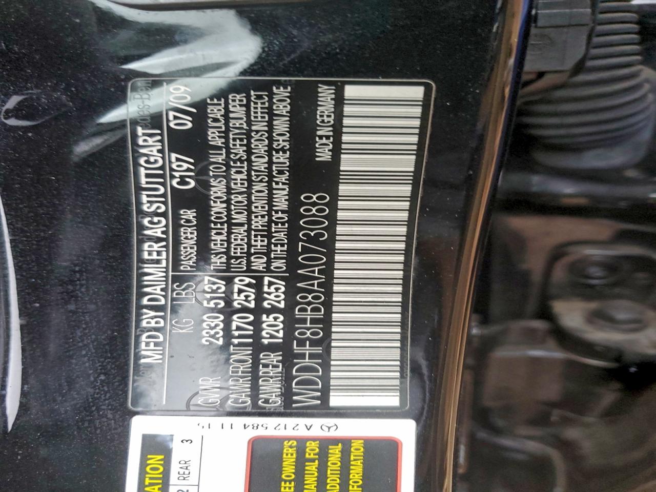 2010 Mercedes-Benz E 350 4Matic VIN: WDDHF8HB8AA073088 Lot: 93622745