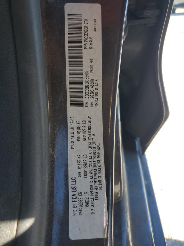 2016 Chrysler 200 S VIN: 1C3CCCBB0GN150437 Lot: 91257845