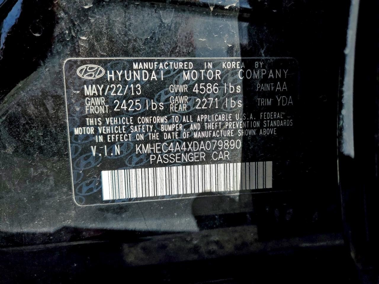 2013 Hyundai Sonata Hybrid VIN: KMHEC4A4XDA079890 Lot: 94092245