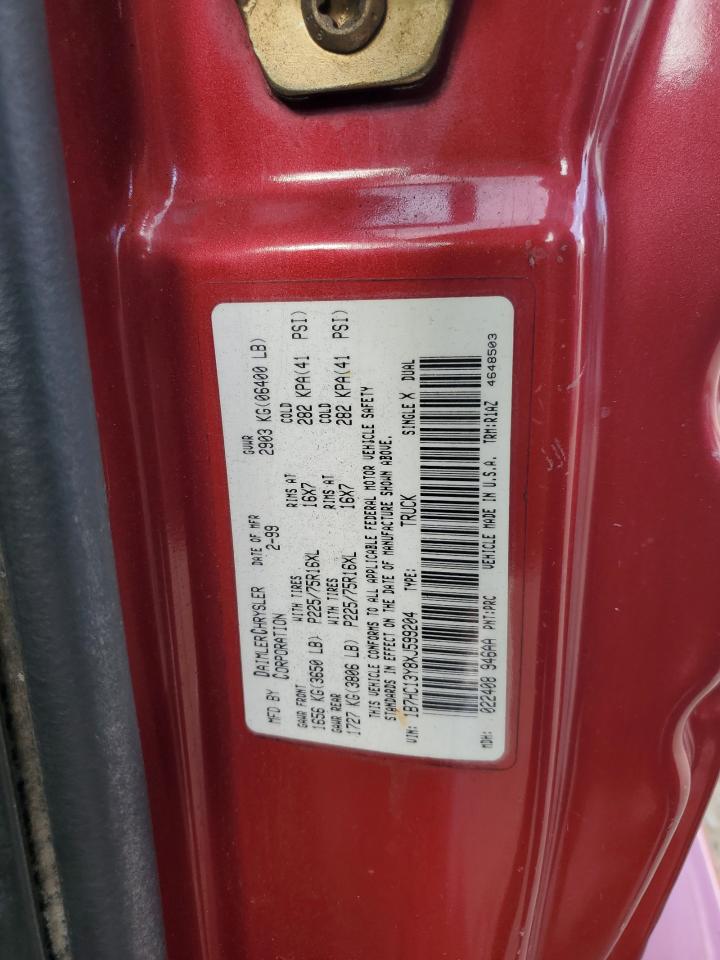 1999 Dodge Ram 1500 VIN: 1B7HC13Y8XJ599204 Lot: 92430055