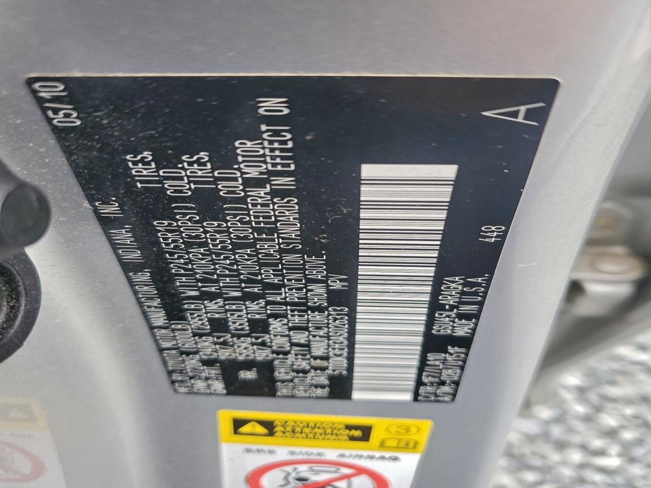 2010 Toyota Highlander Limited VIN: 5TDDK3EH3AS026313 Lot: 93959735