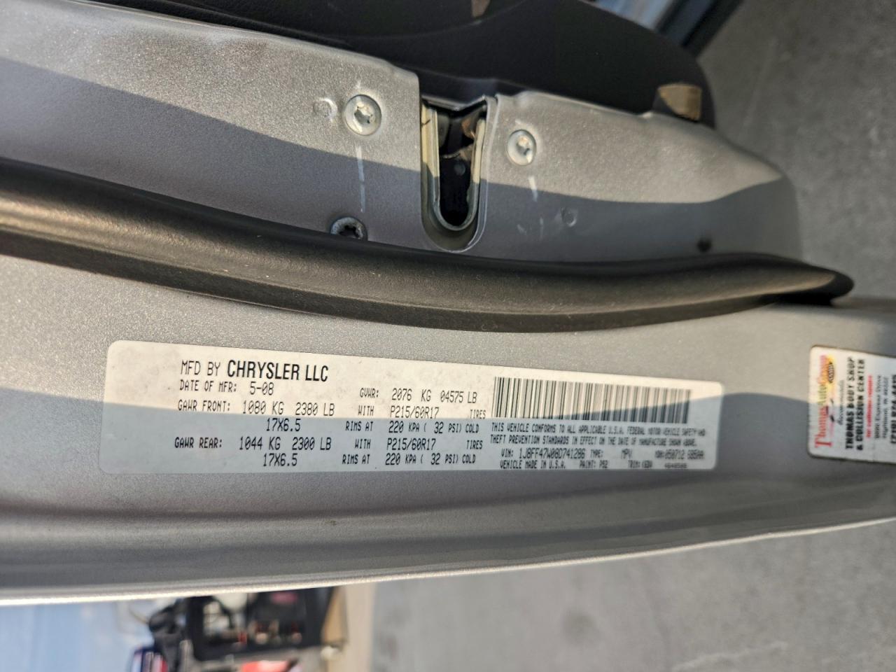 2008 Jeep Compass Sport VIN: 1J8FF47W08D741286 Lot: 93190375