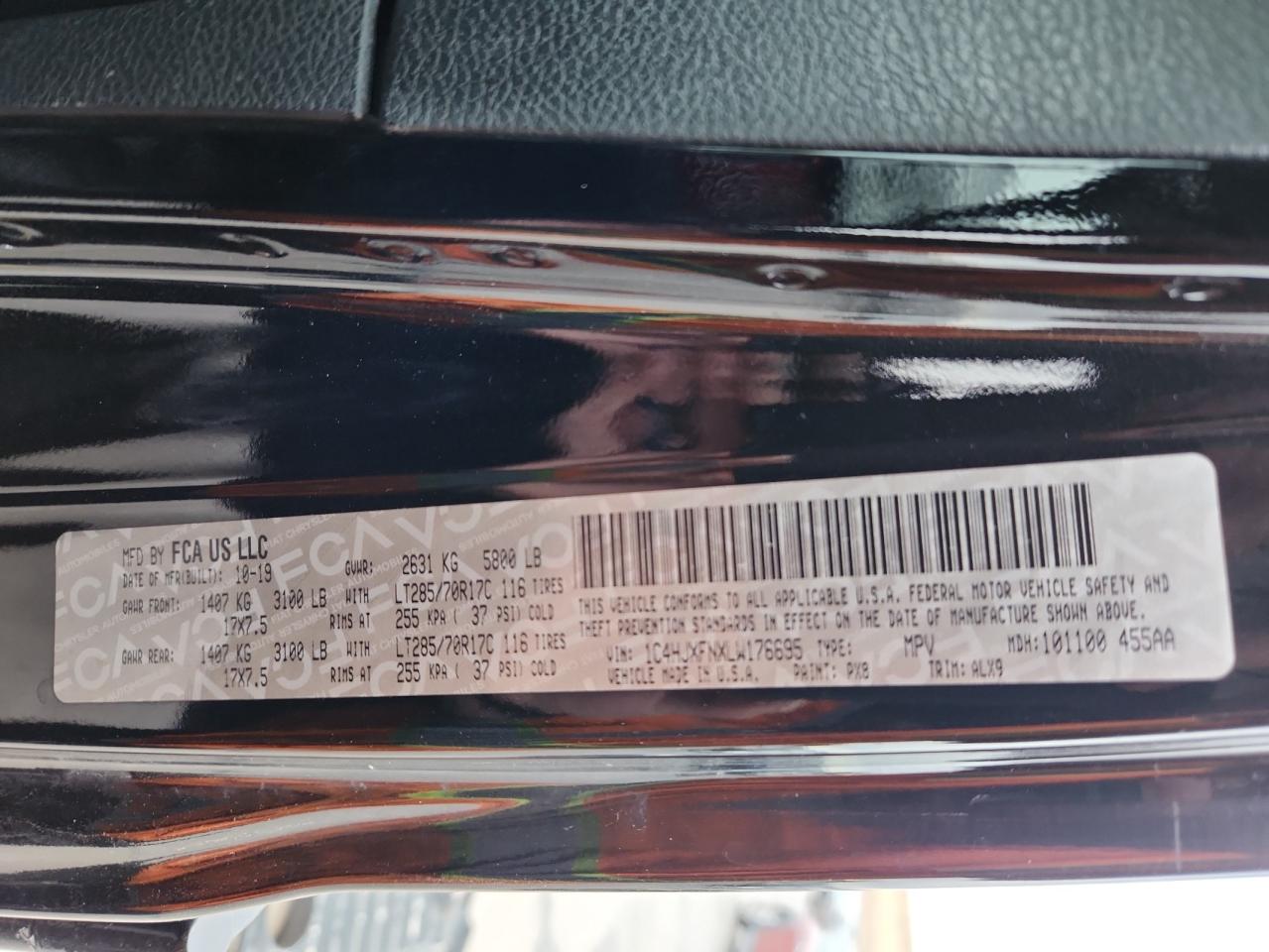 2020 Jeep Wrangler Unlimited Rubicon VIN: 1C4HJXFNXLW176695 Lot: 91490595