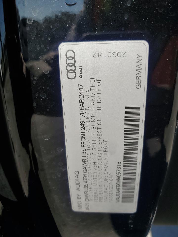 2021 Audi A5 Premium Plus 45 VIN: WAUTAAF56MA057318 Lot: 92012315