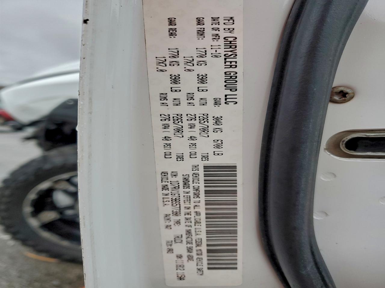 2011 Dodge Ram 1500 VIN: 1D7RV1GT9BS577380 Lot: 93827215