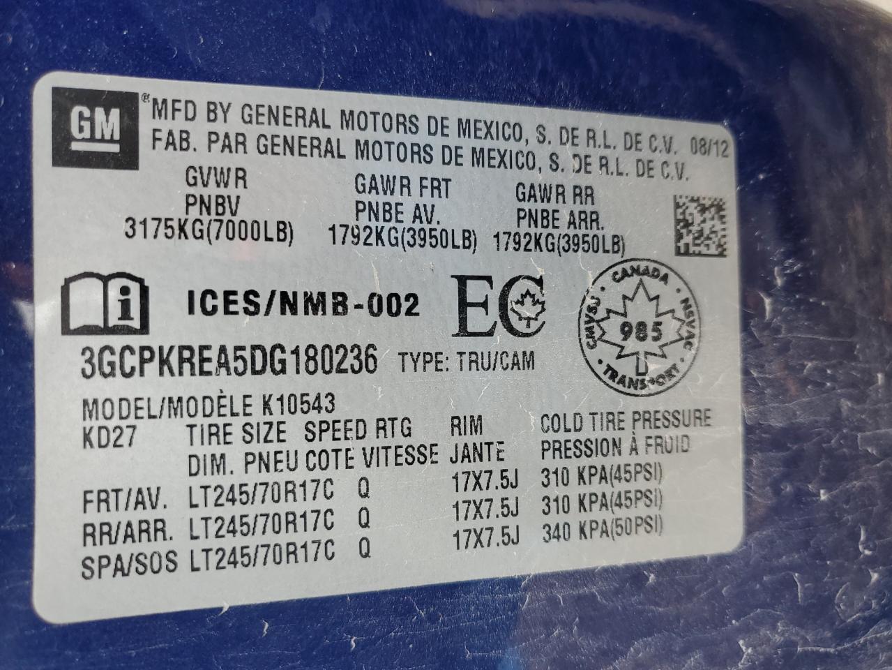 2013 Chevrolet Silverado K1500 Ls VIN: 3GCPKREA5DG180236 Lot: 90506735